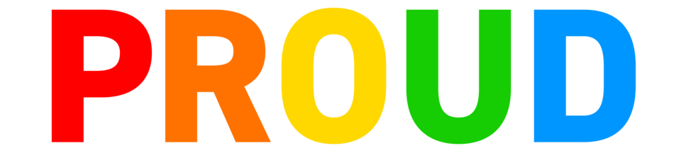 Rainbow proud text