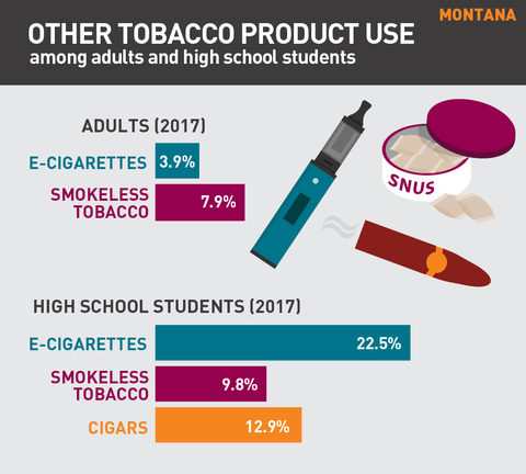 Other tobacco product use in Montana graph