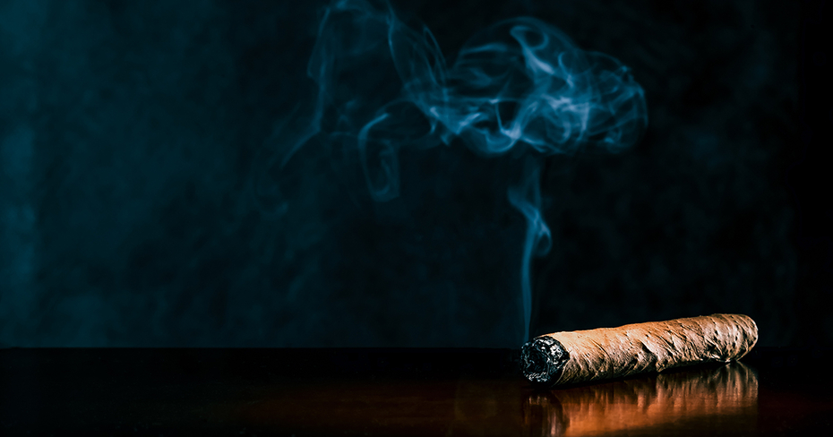 Single Lit Cigar