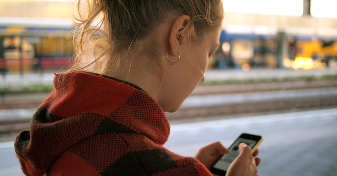 teen on phone