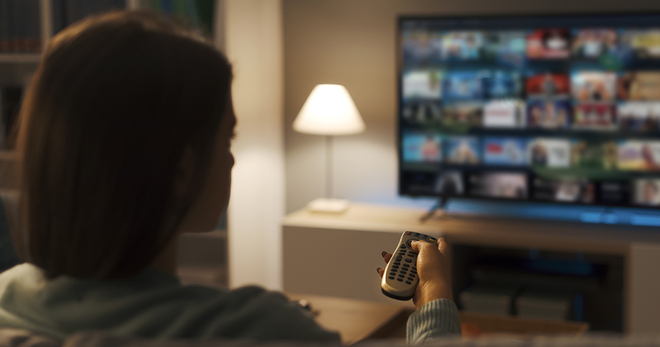 Person watching TV