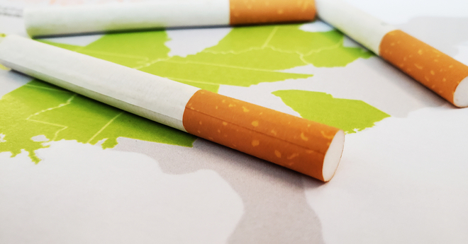 cigarette on state map