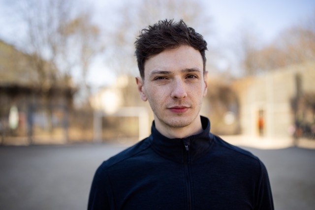 a young man outside